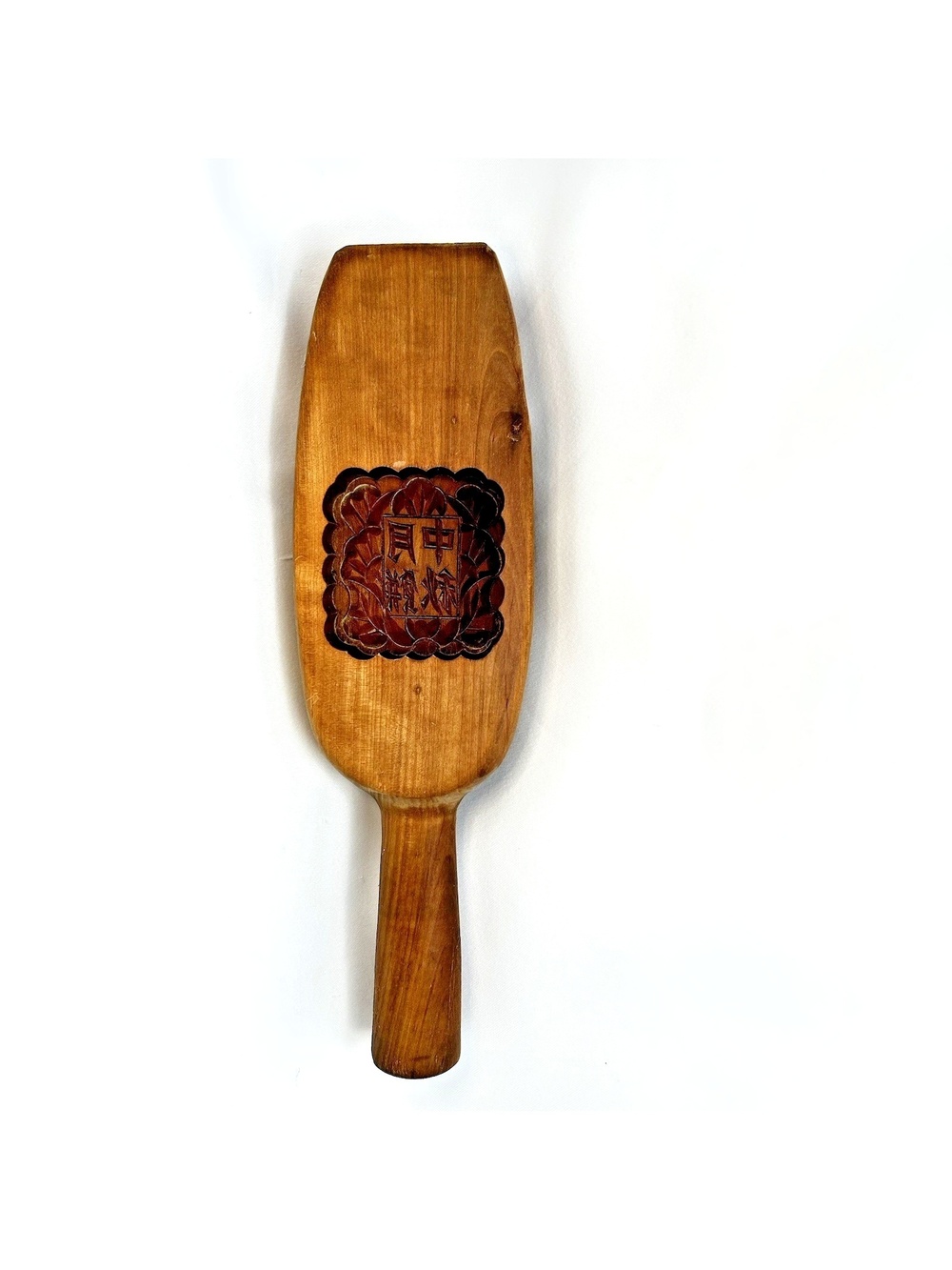 Hand Carved Mooncake Butter Mold Wood w/ Chinese Characters